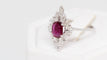 Bague Bague marquise en or blanc, rubis et diamants navette 58 Facettes 29917