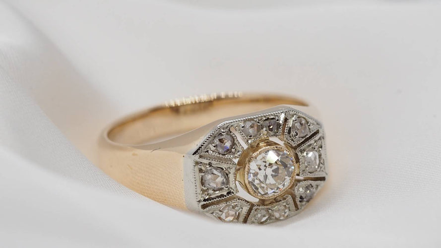 Bague 57 Bague Art Déco Diamants 58 Facettes 30396