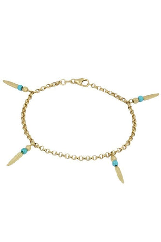 Bracelet BRACELET BRELOQUES PLUMES TURQUOISES 58 Facettes 043721