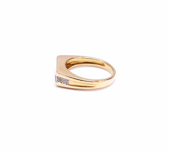 Bague 56 Bague jonc, or jaune, diamants 58 Facettes RA-452/6