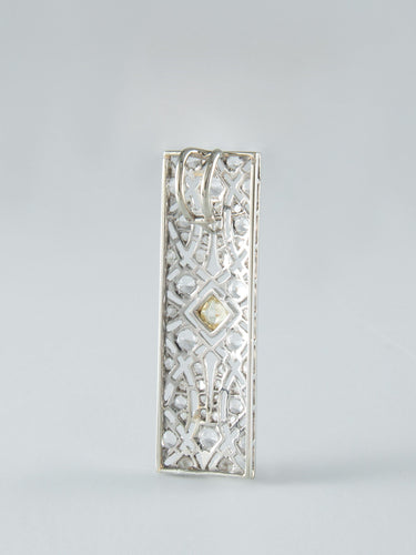 Pendentif Pendentif Rectangulaire Or Diamants 58 Facettes