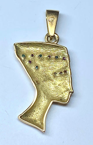 Pendentif Pendentif "profil égyptien" Rubis Emeraudes Diamants 58 Facettes AB187