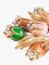 Broche Belle Broche en Or Jaune, Bouquet de Tulipes, Diamants et Email, Vers 1940 58 Facettes