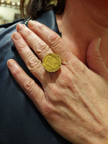 Bague BAGUE PIÈCE 20 FRANCS NAPOLÉON III 58 Facettes 074841