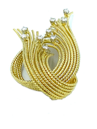 Broche Broche Vintage vers 1960 or jaune et diamants 58 Facettes