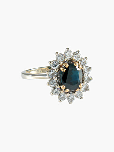 Bague 56 Bague Marguerite Saphir et Diamants 58 Facettes