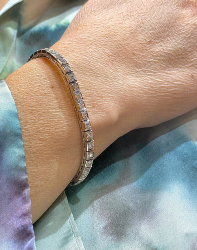 Bracelet Bracelet tennis  diamants et or blanc 58 Facettes