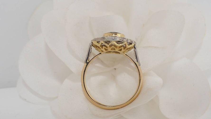 Bague 58 Bague pompadour, saphir et diamants 58 Facettes 32048