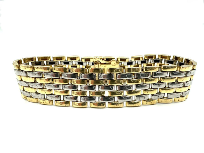 Bracelet CARTIER - Collection Maillons Panthère, bracelet vintage or et acier 58 Facettes
