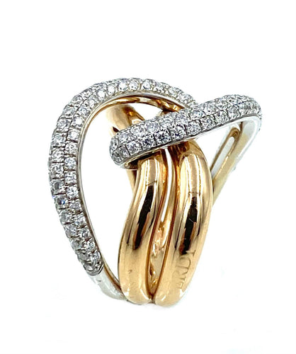 Bague Verdi. Bague 2 ors et diamants 58 Facettes