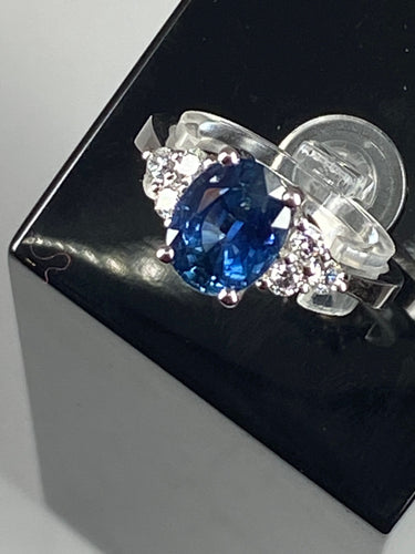 Bague Bague de fiançailles en or, saphir, diamants 58 Facettes