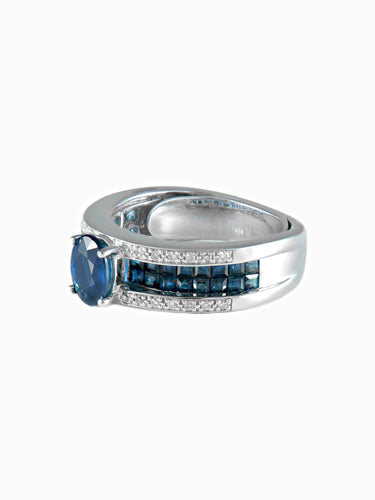 Bague 52 Bague Jarretière Saphirs et Diamants 58 Facettes