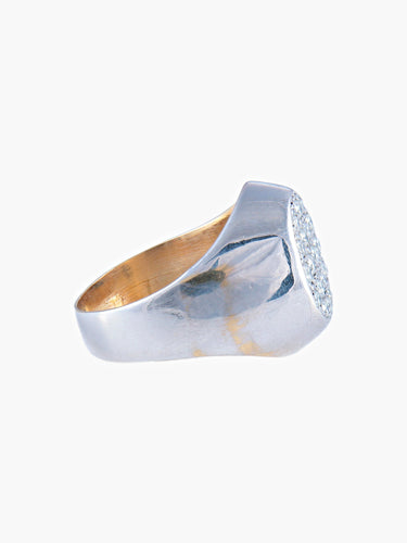 Bague Bague Chevalière  Diamants Or Gris 58 Facettes