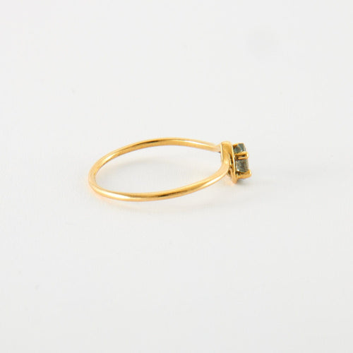 Bague 54 Bague or jaune & aigue marine 58 Facettes