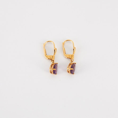 Boucles d'oreilles Boucles d'Oreilles en Or jaune, Améthyste 58 Facettes