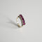 Bague 52 Demie-Alliance Vintage en Or Blanc et Rubis 58 Facettes