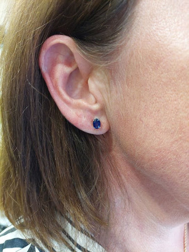 Boucles d'oreilles CLOUS D'OREILLES SAPHIRS 58 Facettes 068031