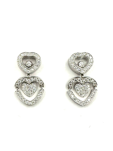 Boucles d'oreilles CHOPARD. Boucles d’oreilles Happy Amore diamants 58 Facettes