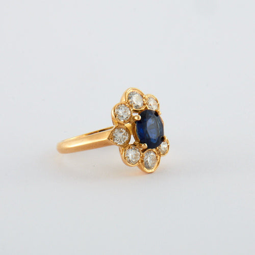 Bague 53 Bague Marguerite Saphir et Diamants 58 Facettes