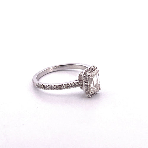 Bague Bague Solitaire diamant taille émeraude 0.80ct 58 Facettes