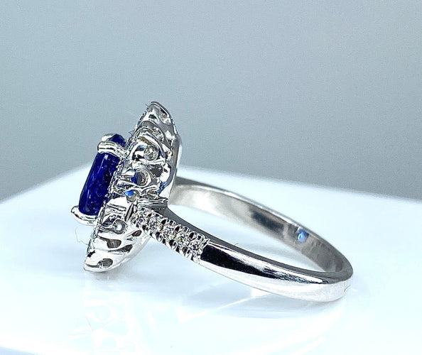 Bague 52 Bague marguerite saphir et diamants 58 Facettes AB160