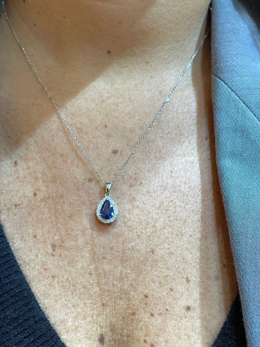 Collier Collier Saphir poire Diamants 58 Facettes