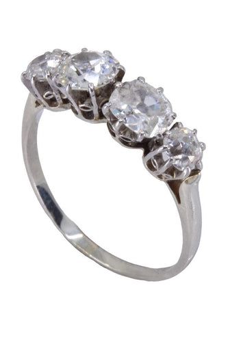 Bague 57 BAGUE JARRETIÈRE DIAMANTS ANCIENNE 58 Facettes 079671