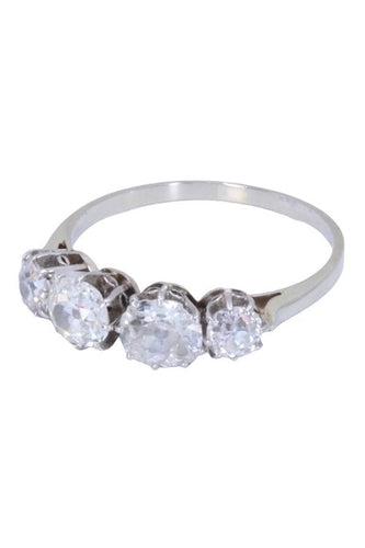 Bague 57 BAGUE JARRETIÈRE DIAMANTS ANCIENNE 58 Facettes 079671