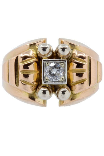 Bague SOLITAIRE DIAMANT ANNÉES 50' 58 Facettes 039221