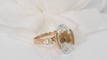 Bague 55.5 Bague vintage en or jaune, aigue marine et diamants 58 Facettes 30670