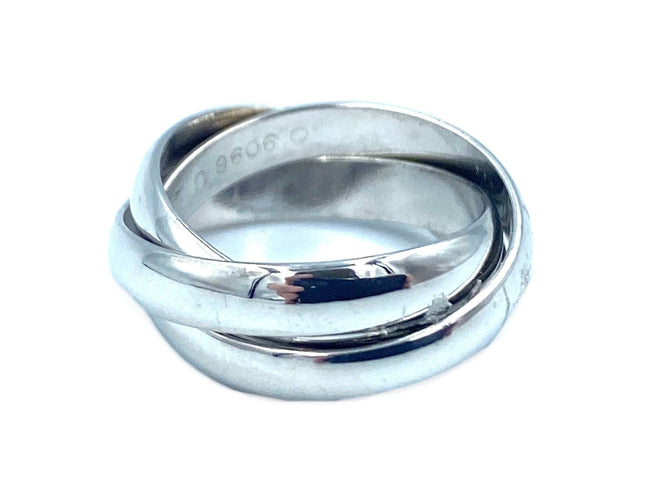Bague 47 CARTIER. Collection Trinity, alliance or blanc 18K 58 Facettes