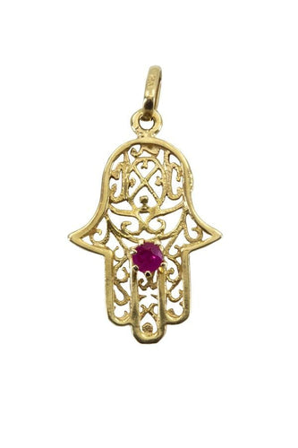 Pendentif PENDENTIF MAIN DE FATMA RUBIS 58 Facettes 038511