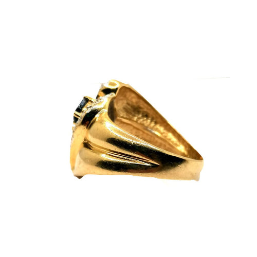 Bague 57 Bague or jaune diamants et saphirs 58 Facettes 3817