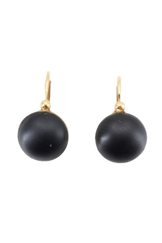 Boucles d'oreilles DORMEUSES ANCIENNES EN JAIS 58 Facettes 042071