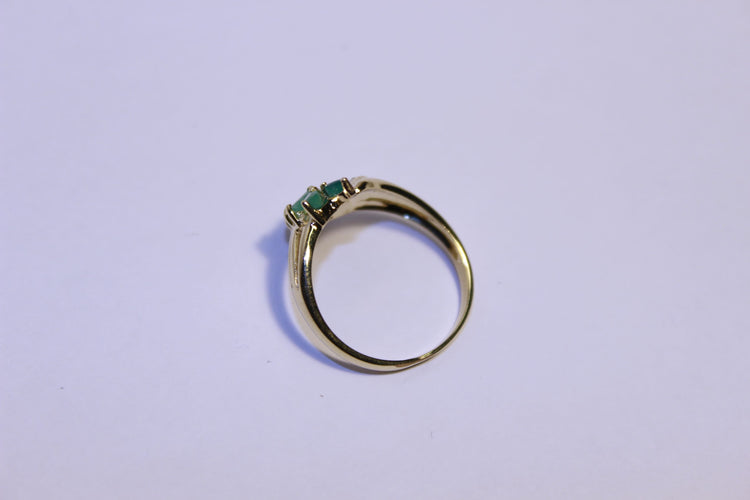 Bague 55 Bague Or Diamants et Emeraudes 58 Facettes