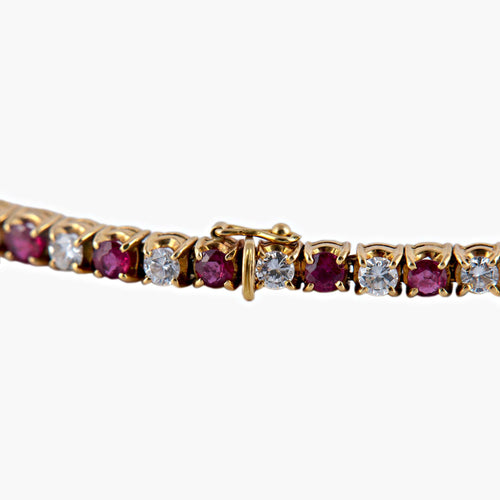 Bracelet Bracelet Tennis Rubis Diamants 58 Facettes