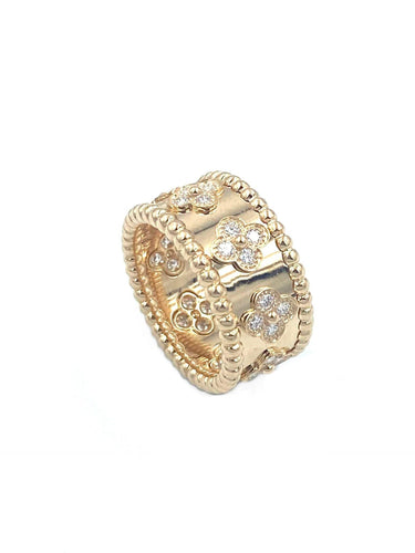Bague 53 Bague VAN CLEEF & ARPELS Perlée Trèfles diamants 58 Facettes