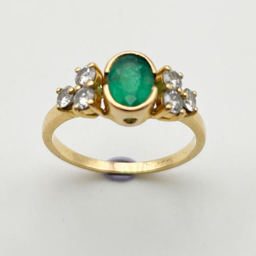 Bague 53 Bague Vintage Emeraude & diamants 58 Facettes