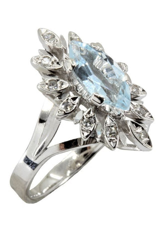 MARQUISE TOPAZE ET DIAMANTS ANNÉES 50' 58 Facettes 038751