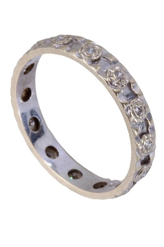 Bague 53 ALLIANCE MODERNE 14 DIAMANTS 58 Facettes 077811