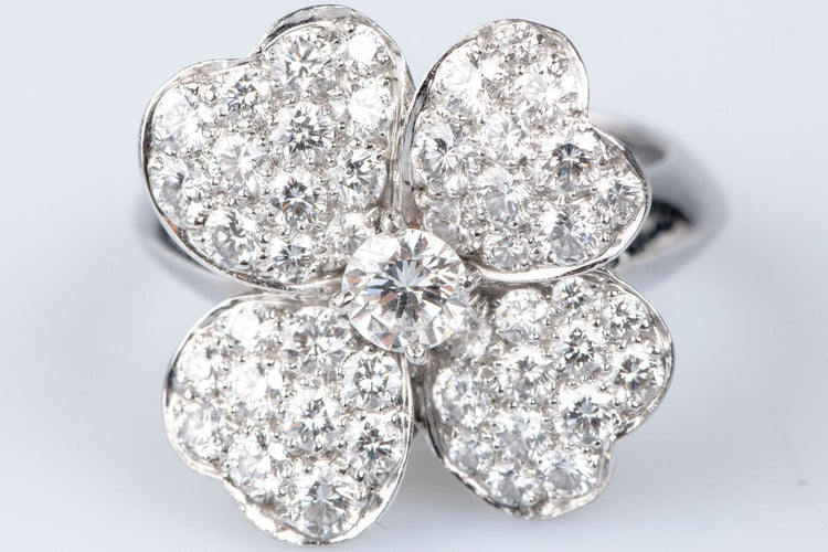 Bague 50-51 Van Cleef & Arpels - Bague "Cosmos" Or Blanc Diamants 58 Facettes BG-VANCLE4TR-104