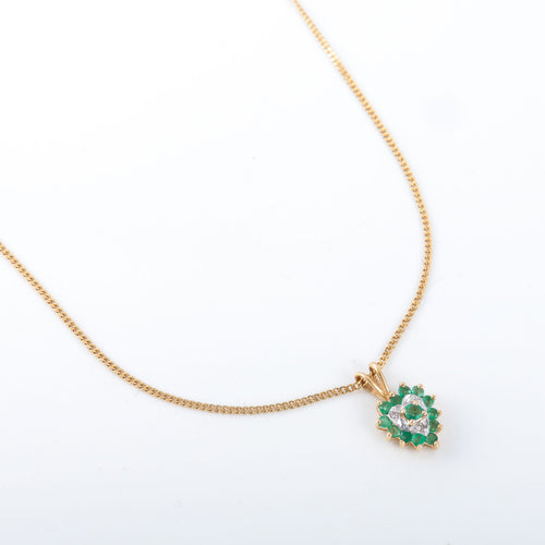 Collier Collier coeur émeraudes or jaune 58 Facettes 2788