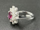 Bague 54 BUCHERER. Bague vintage or blanc, rubis et diamants 58 Facettes
