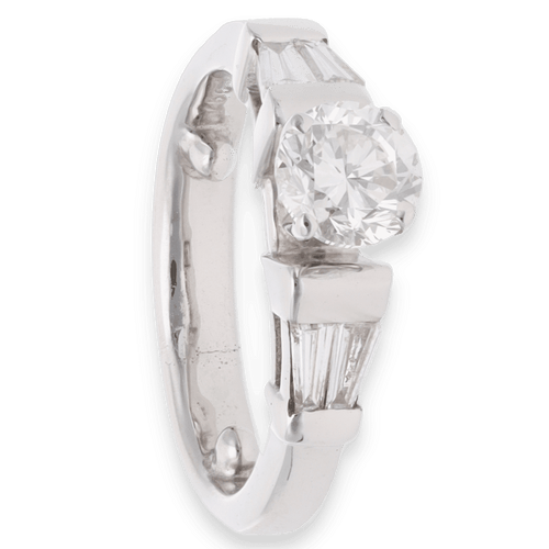 Bague Solitaire  or gris Diamants 1,40 Cts 58 Facettes