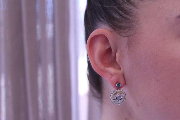 Boucles d'oreilles Carrera Y Carrera - Boucles d'oreilles or blanc, topazes, diamants 58 Facettes DA11333020804