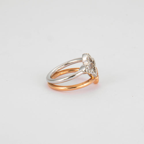 Bague 53 Bague Double Trèfle Diamants 58 Facettes 3131200