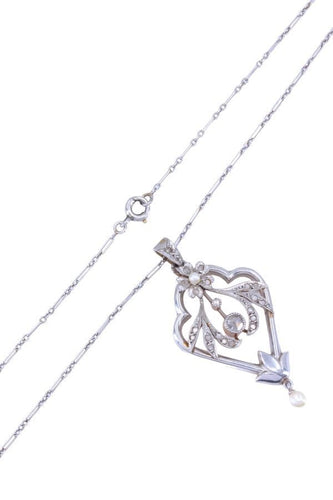 Collier COLLIER ART-DÉCO PERLE ET DIAMANTS 58 Facettes 081901