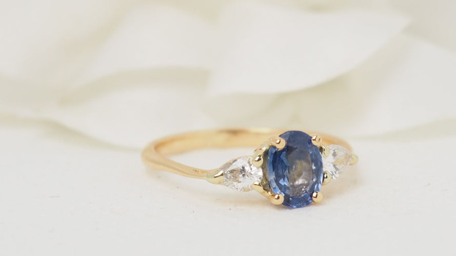 Bague 54 Bague Saphir 1.06ct Diamants 58 Facettes 27971