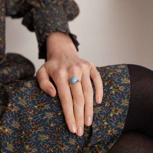 Bague 53 POMELLATO - Bague Capri céramique bleue Améthystes 58 Facettes