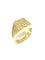 Bague Bague homme en or jaune et pavage de diamants 58 Facettes
